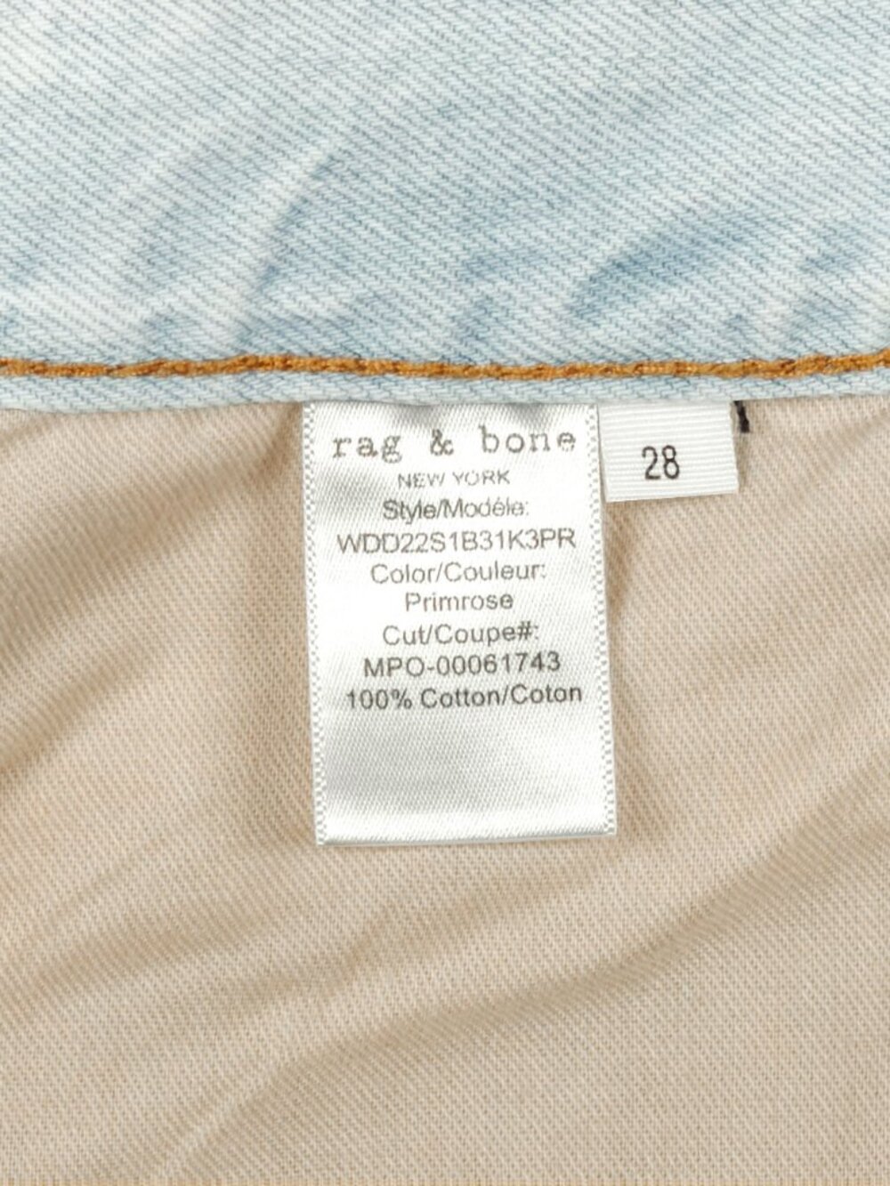 Rag & Bone High Rise Raw Hem Mini Skirt 28 Primrose WDD22S1B31K3 - Picture 10 of 12